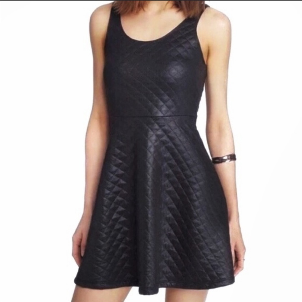 Express black quilted fit and flare Dress